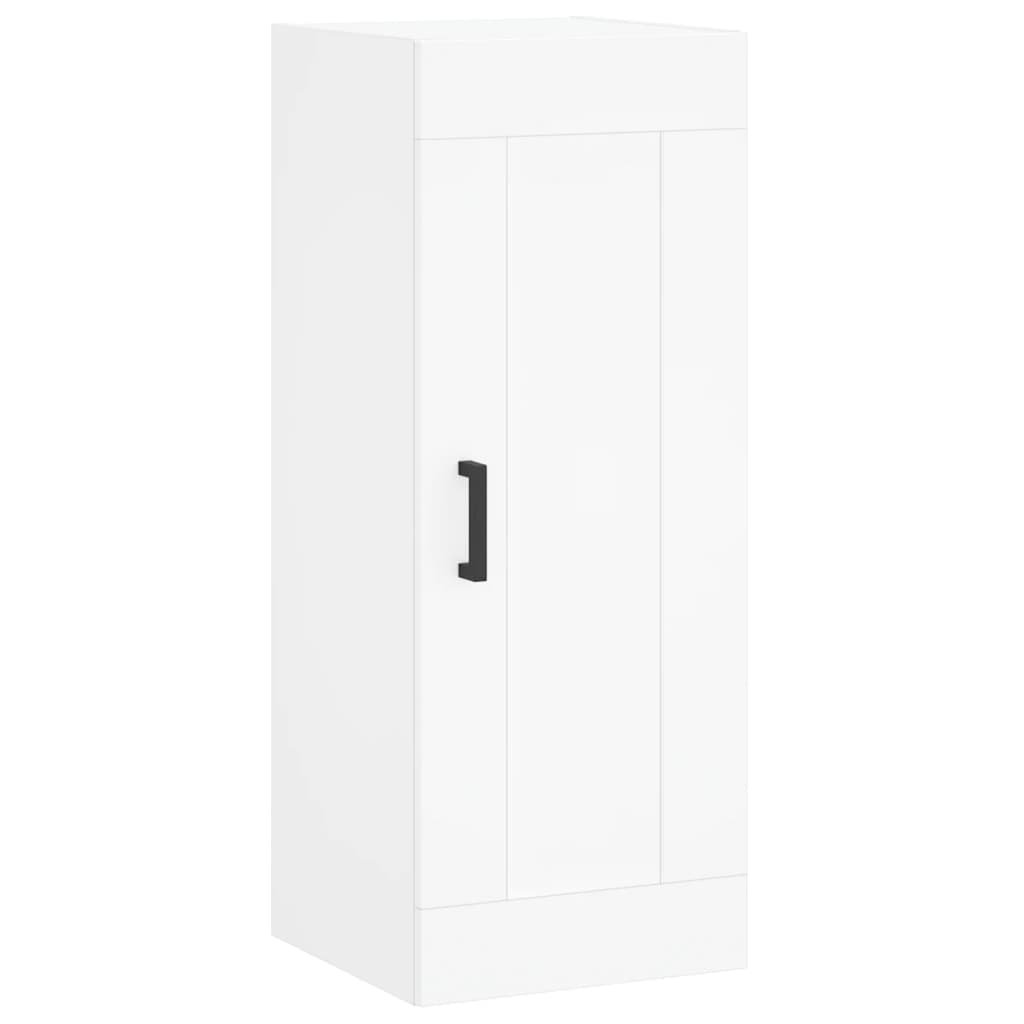 Veggmontert skap hvit 34,5x34x90 cm konstruert tre