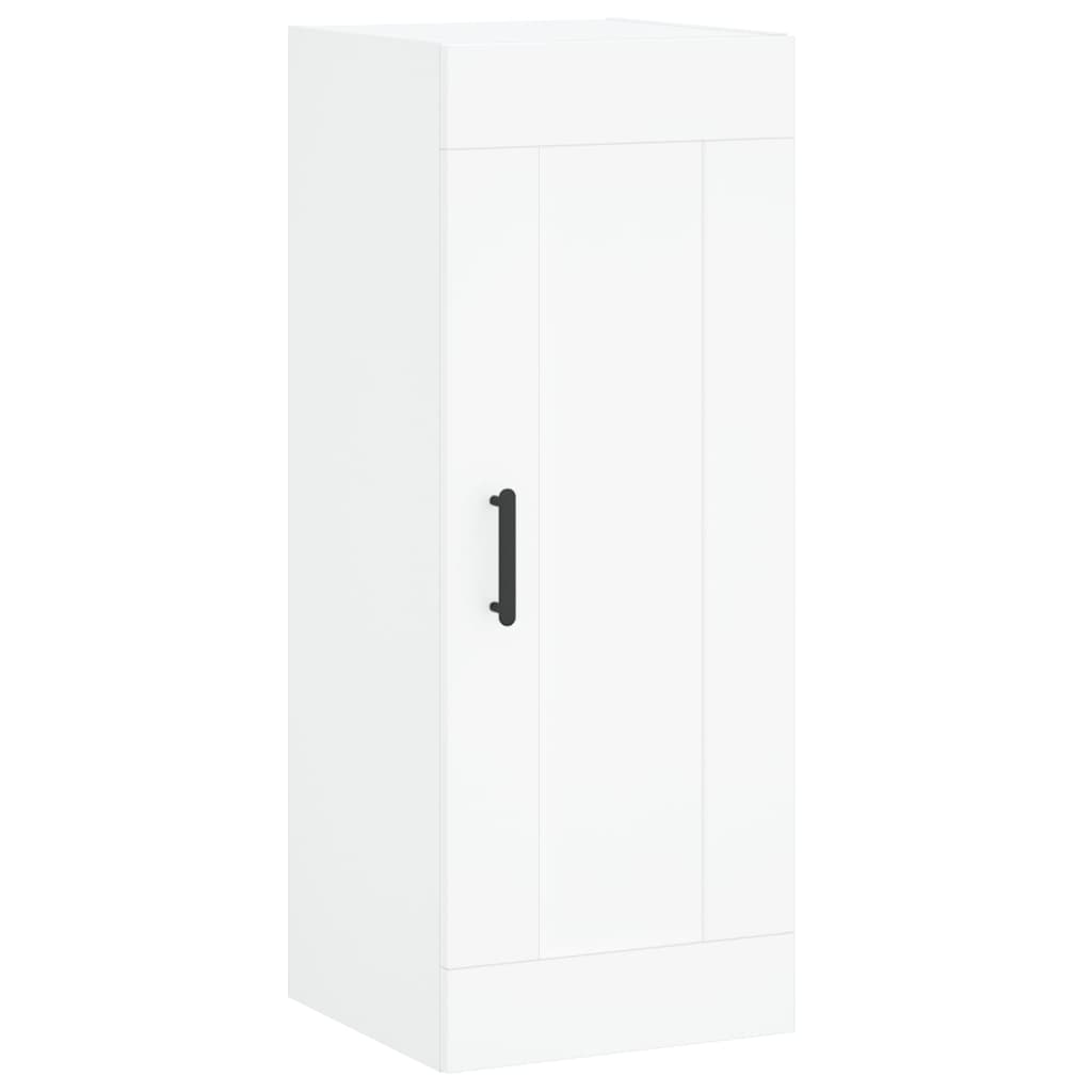 Veggmontert skap hvit 34,5x34x90 cm konstruert tre