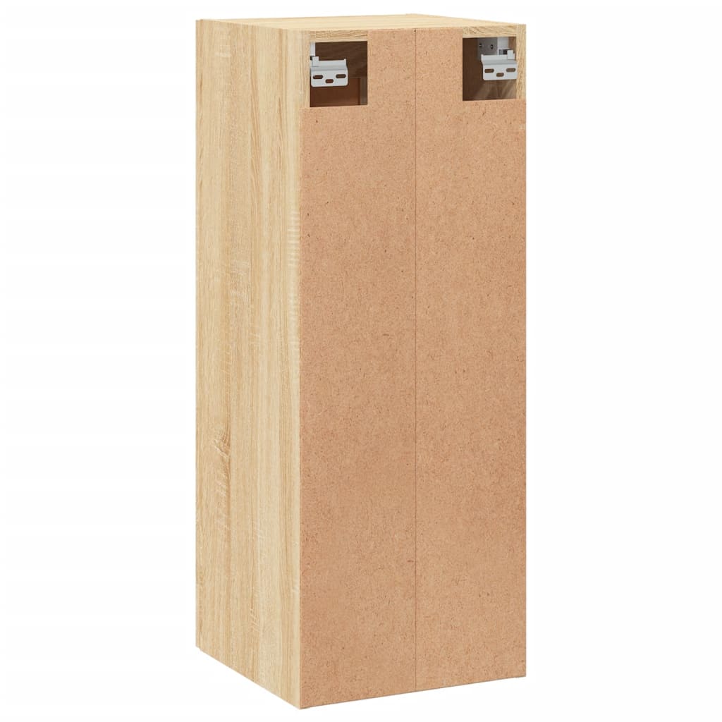 Veggmontert skap sonoma eik 34,5x34x90 cm konstruert tre