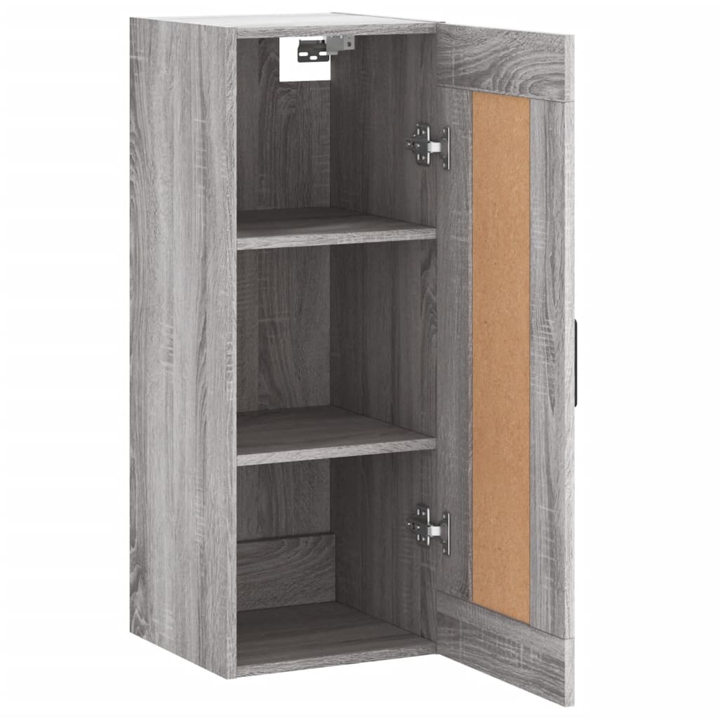 Veggmontert skap grå sonoma 34,5x34x90 cm konstruert tre
