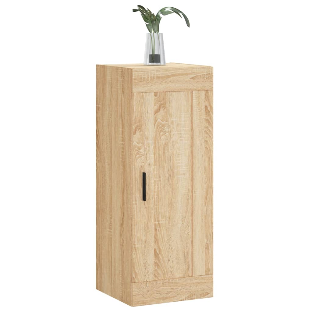 Veggmontert skap sonoma eik 34,5x34x90 cm konstruert tre