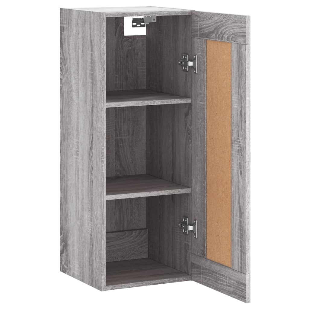 Veggmontert skap grå sonoma 34,5x34x90 cm konstruert tre