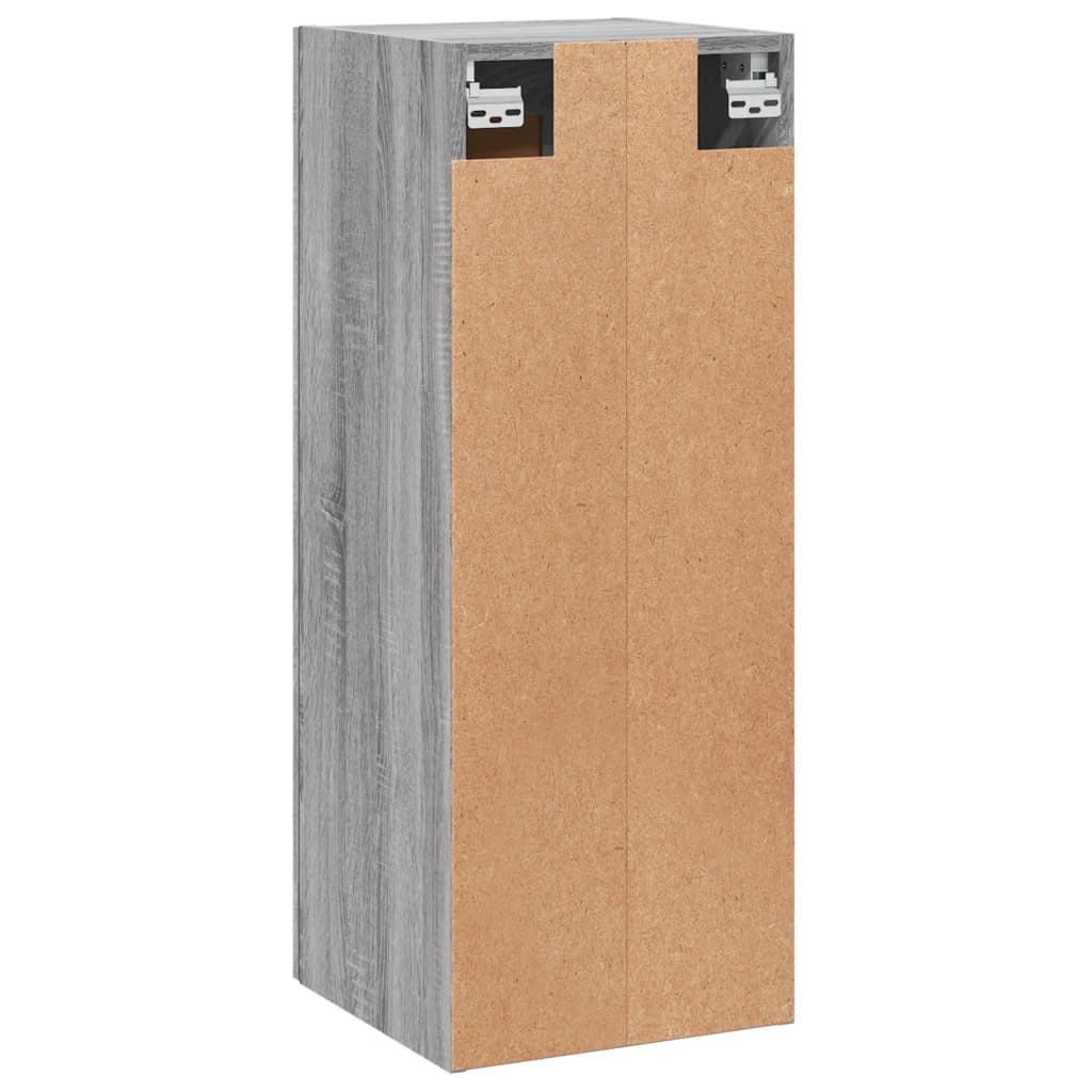 Veggmontert skap grå sonoma 34,5x34x90 cm konstruert tre