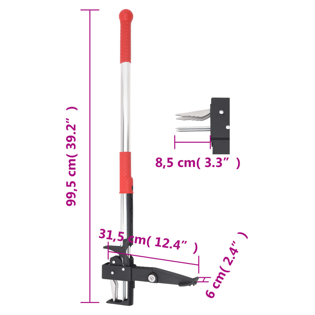 Ugressfjerner rød og sølv 99,5 cm anodisert aluminium