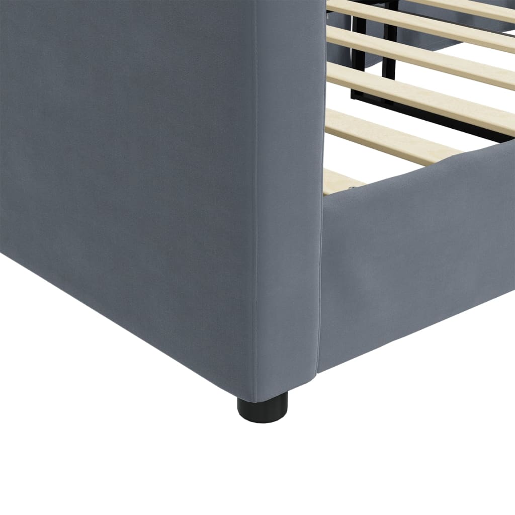 Dagseng mørkegrå 90x190 cm fløyel