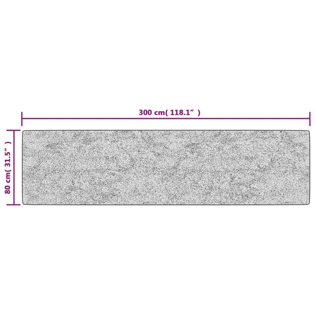 Teppe vaskbart flerfarget 80x300 cm