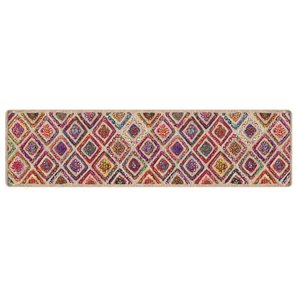 Teppe vaskbart flerfarget 80x300 cm