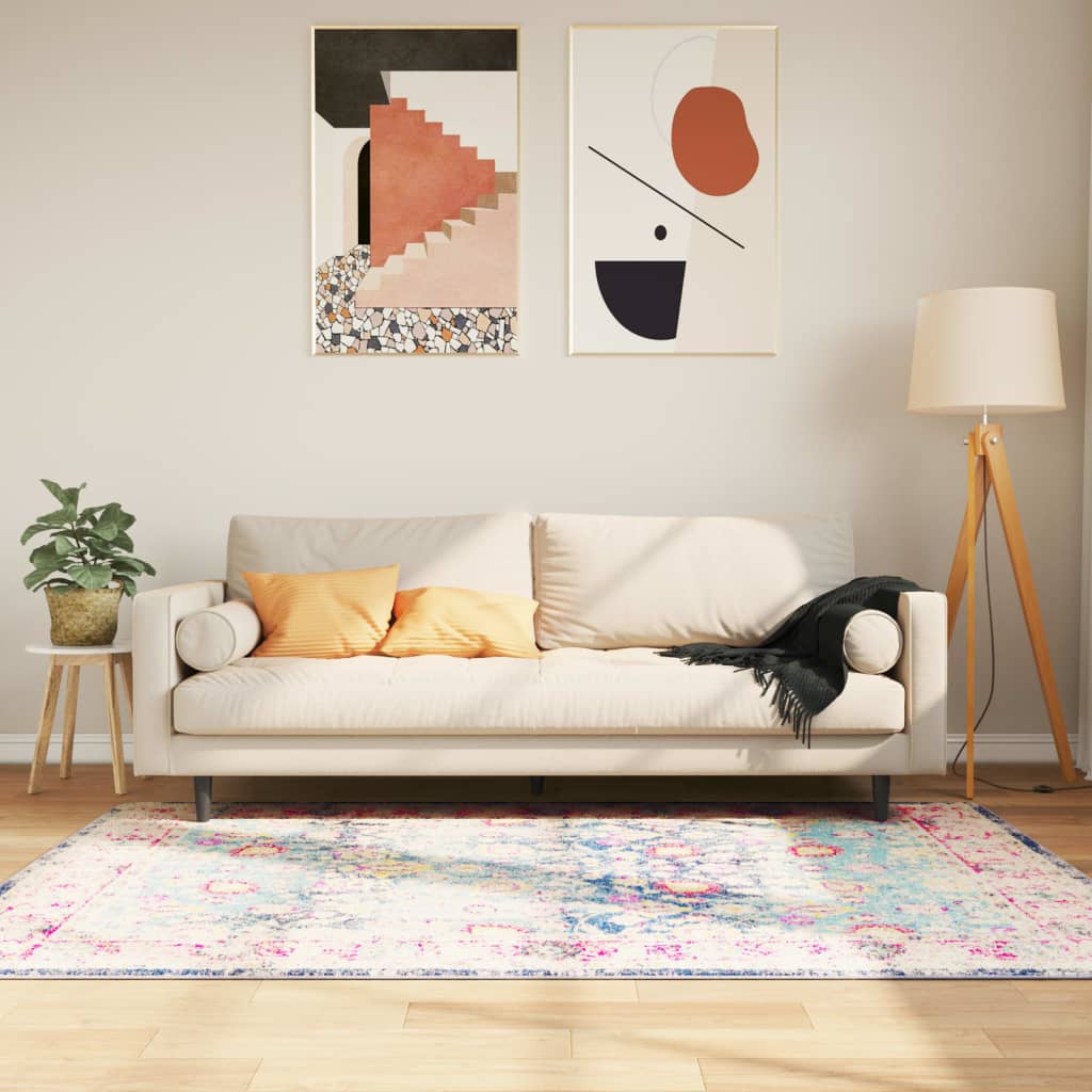 Teppe vaskbart flerfarget 120x180 cm