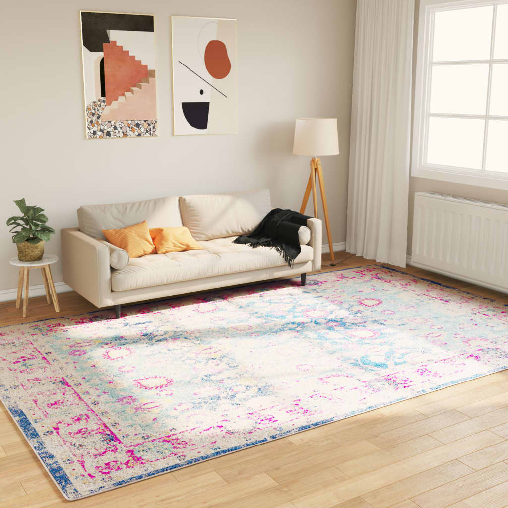 Teppe vaskbart flerfarget 190x300 cm