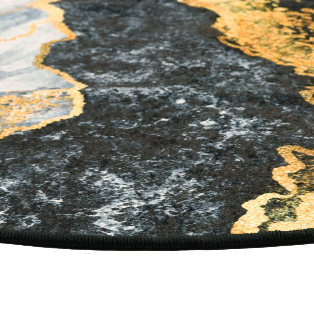 Teppe vaskbart flerfarget Ø 120 cm
