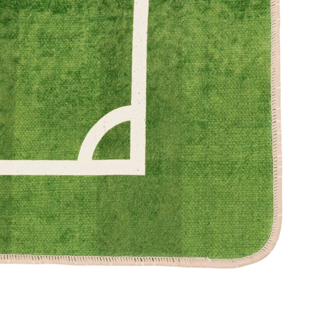 Barneteppe grønt 160x230 cm fotballbane vaskbart