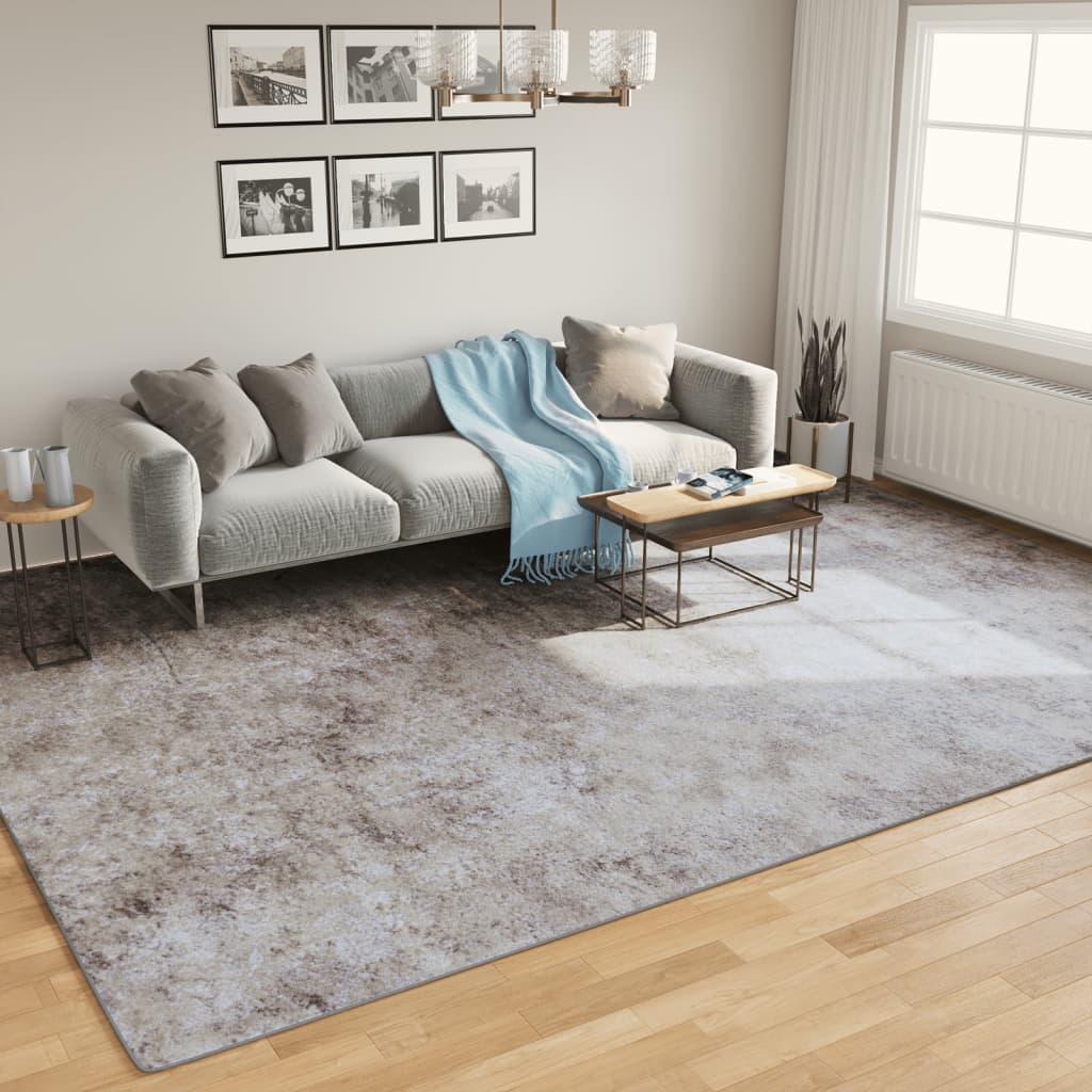 Teppe vaskbart grå 400x300 cm