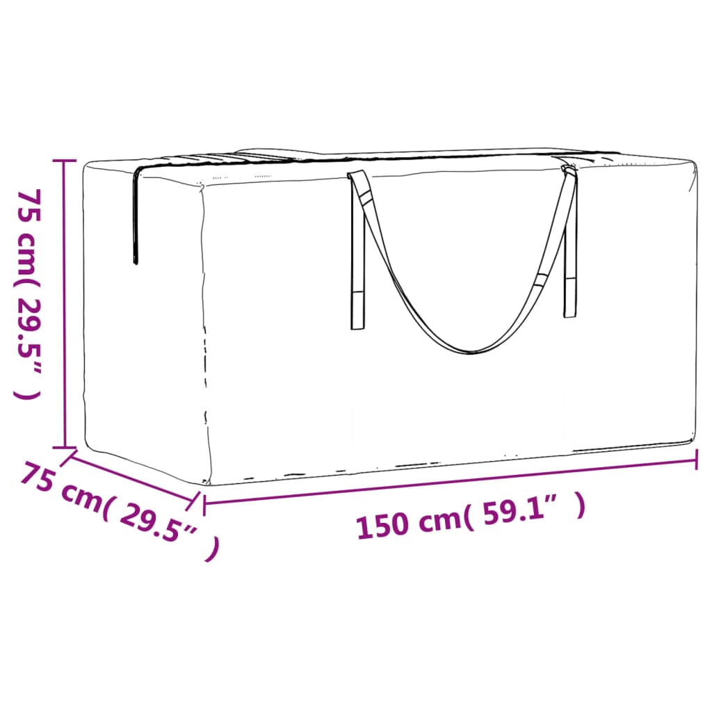 Oppbevaringspose for juletre svart 150x75x75 cm polyetylen vidaXL