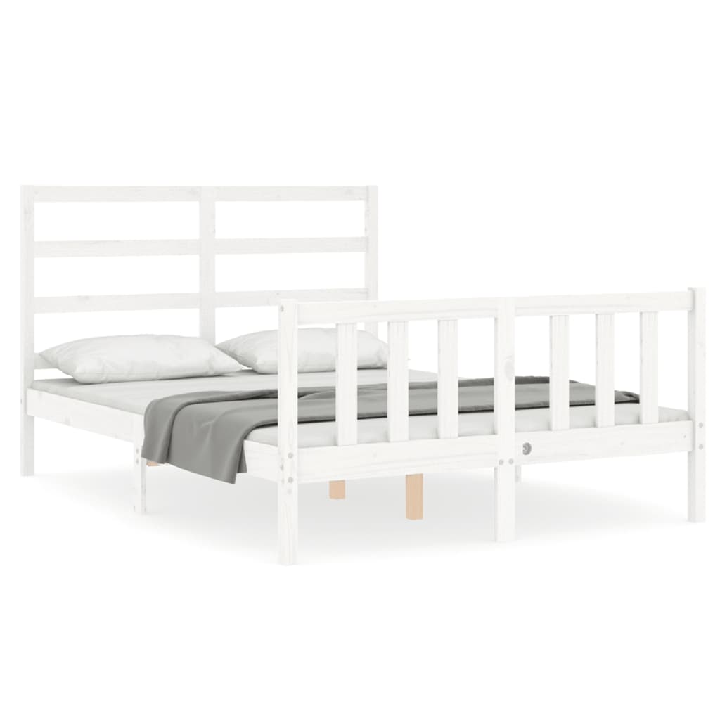 Sengeramme med hodegavl hvit small double heltre