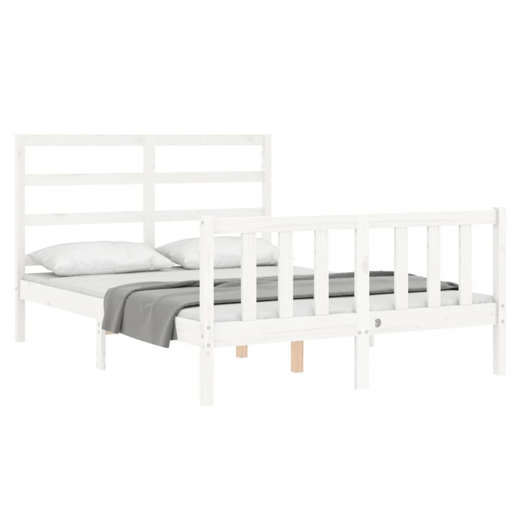 Sengeramme med hodegavl hvit small double heltre
