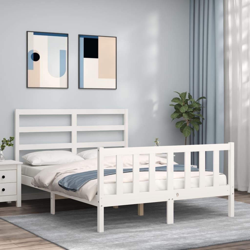 Sengeramme med hodegavl hvit small double heltre