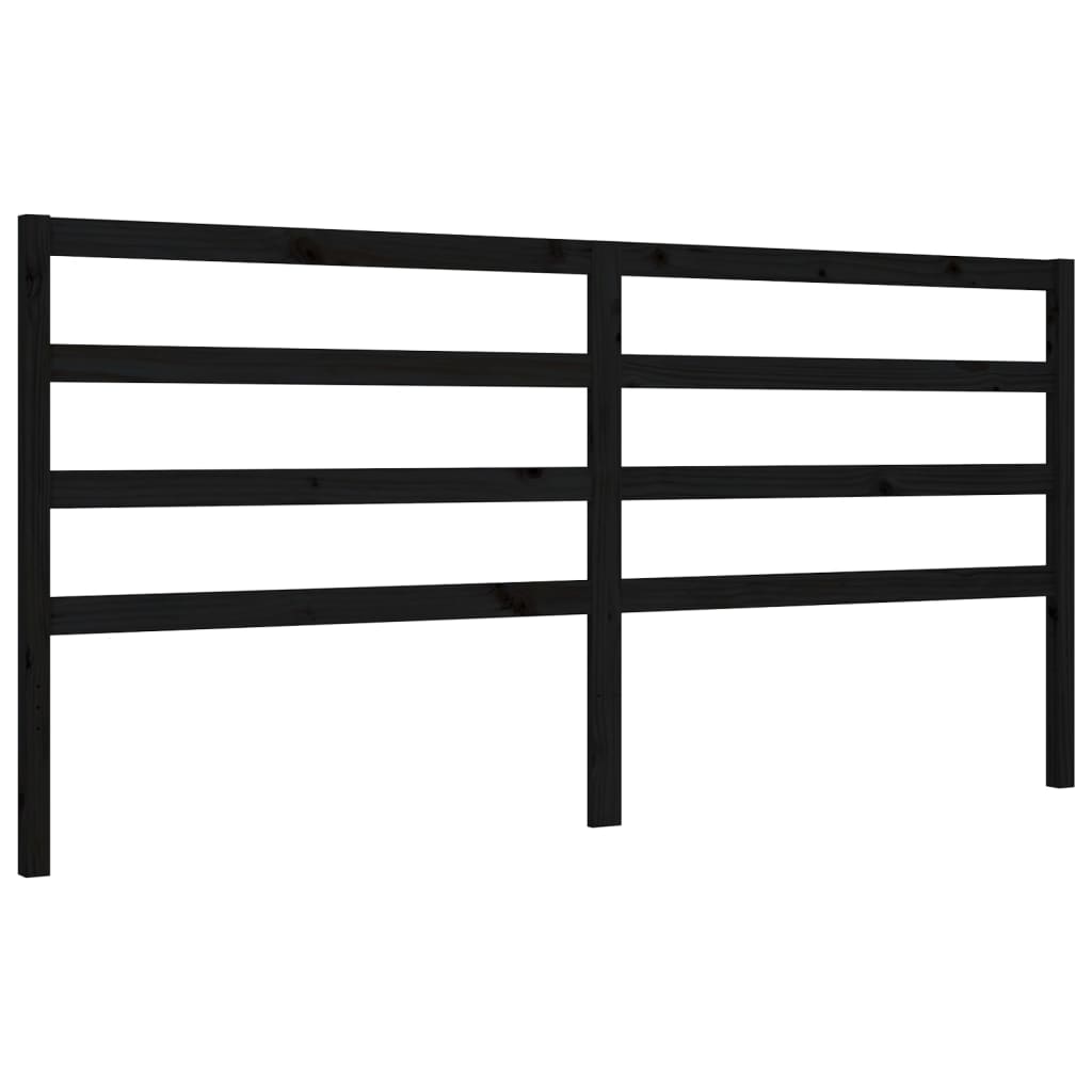 Sengeramme med hodegavl svart 200x200 cm heltre
