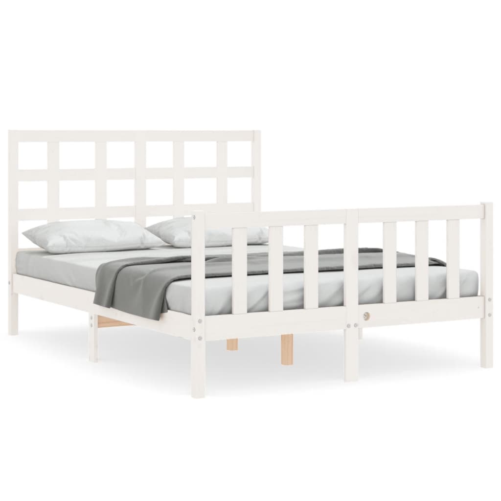 Sengeramme med hodegavl hvit small double heltre