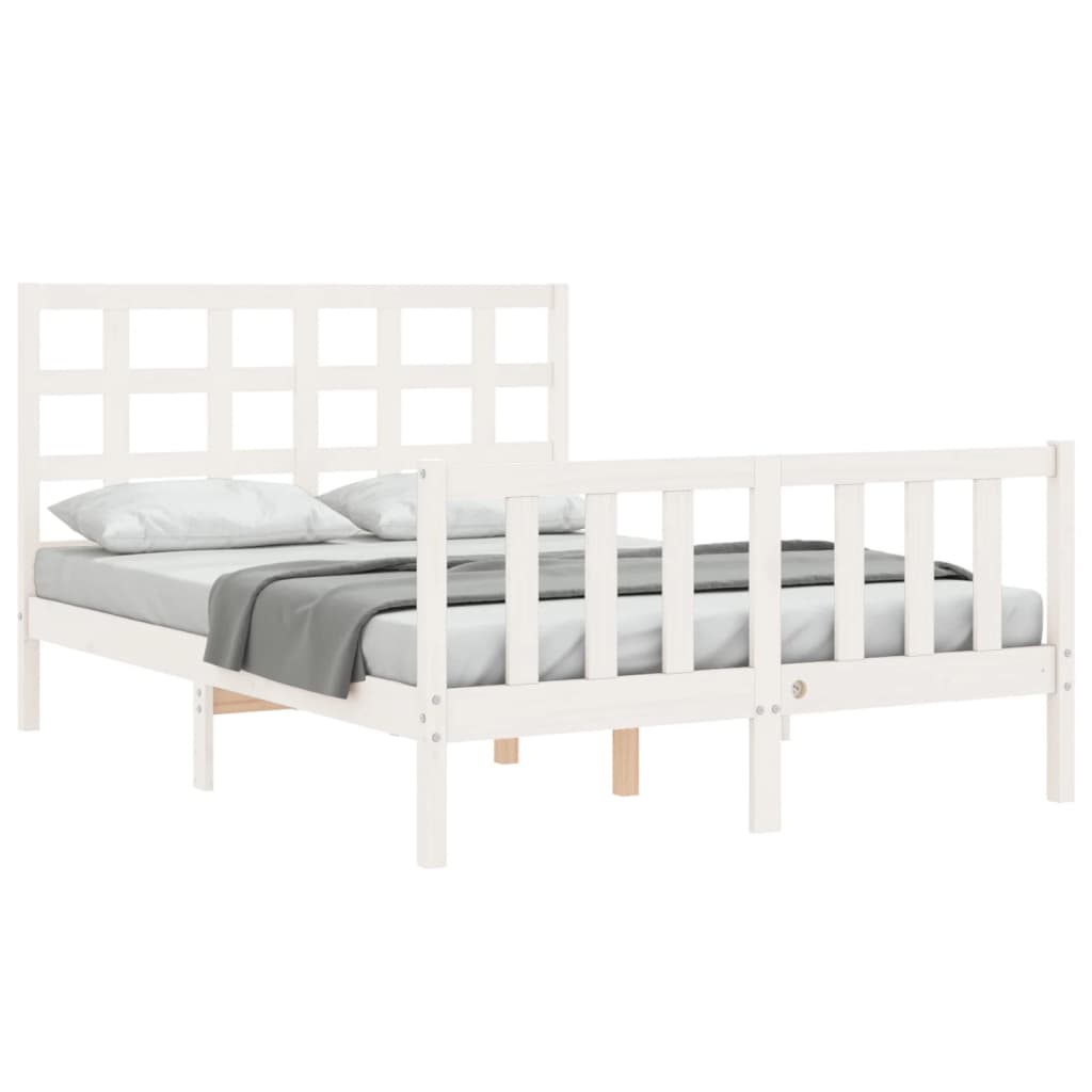 Sengeramme med hodegavl hvit small double heltre