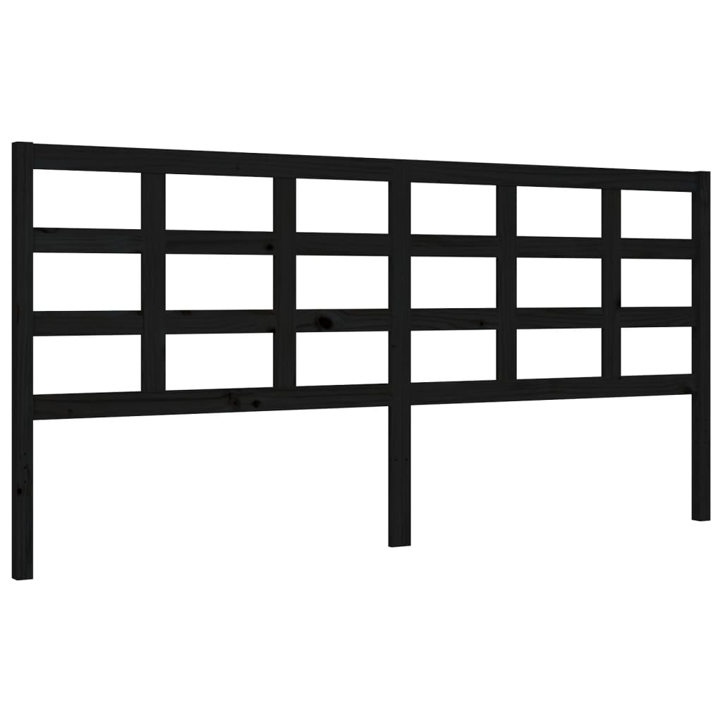 Sengeramme med hodegavl svart 200x200 cm heltre