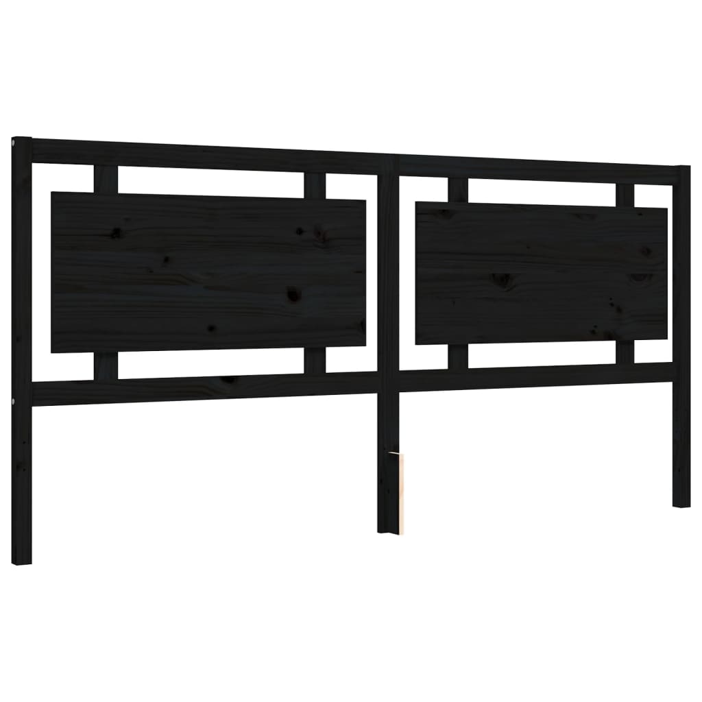 Sengeramme med hodegavl svart 200x200 cm heltre