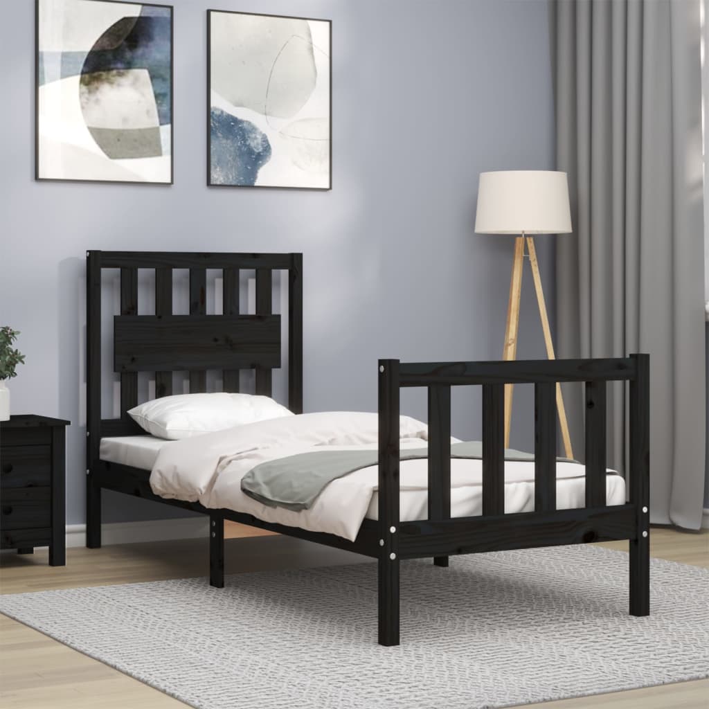 Sengeramme med hodegavl svart small single heltre
