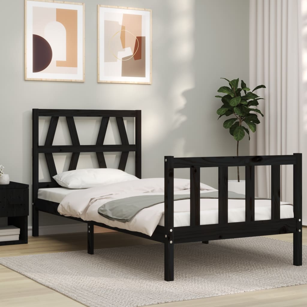 Sengeramme med hodegavl svart small single heltre
