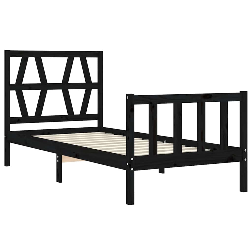 Sengeramme med hodegavl svart small single heltre