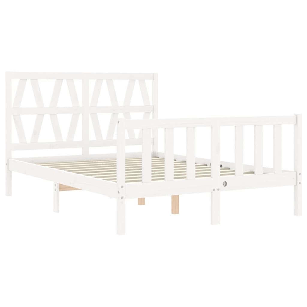 Sengeramme med hodegavl hvit small double heltre