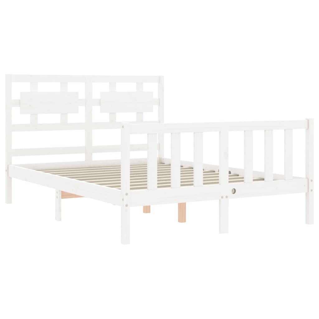Sengeramme med hodegavl hvit small double heltre