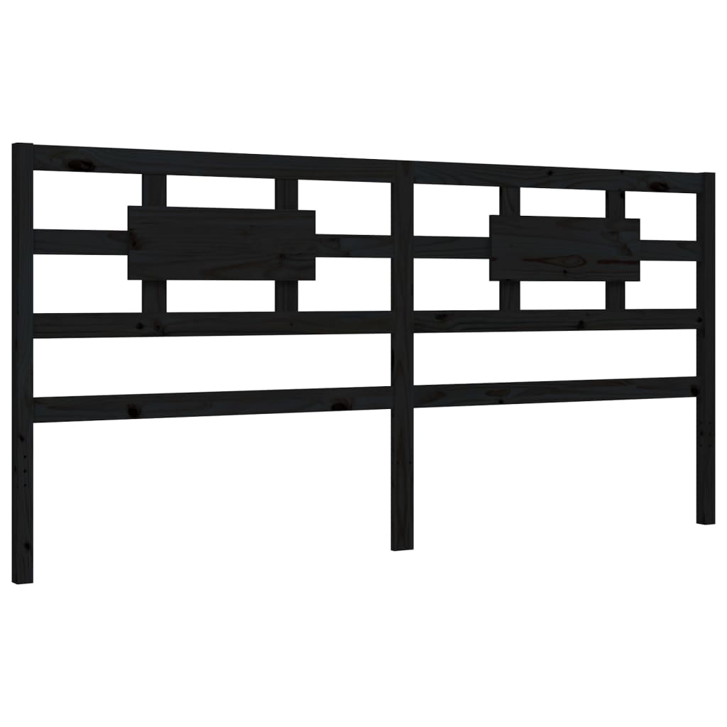 Sengeramme med hodegavl svart 200x200 cm heltre
