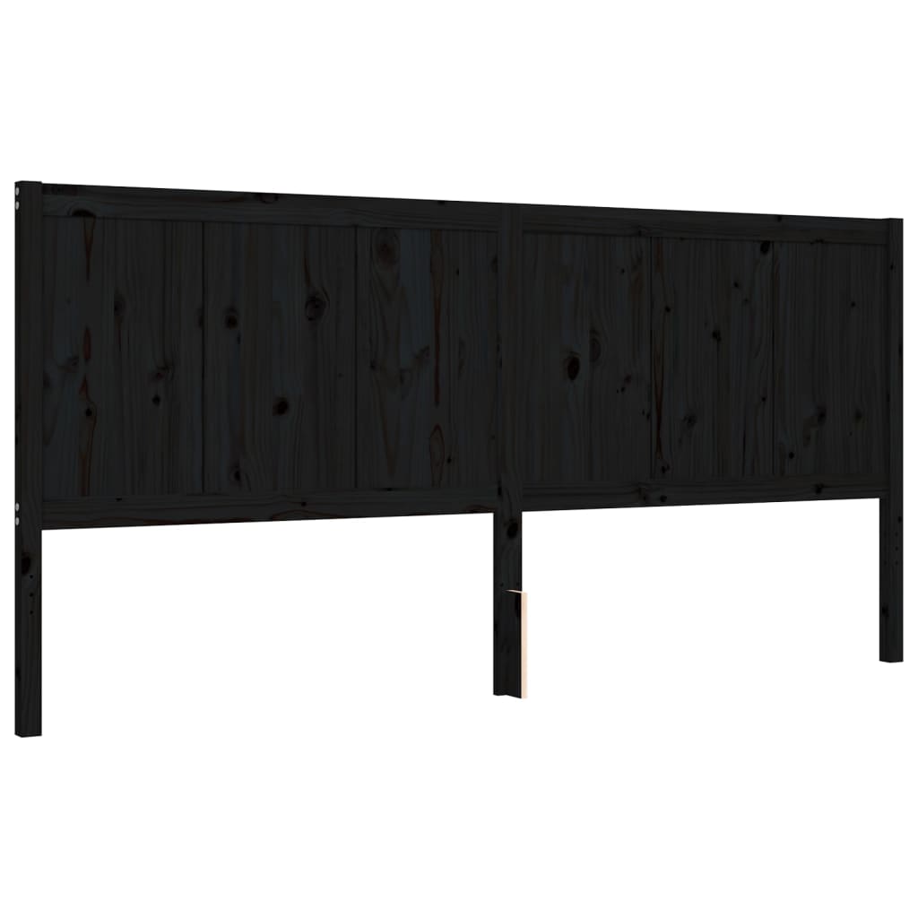 Sengeramme med hodegavl svart 200x200 cm heltre