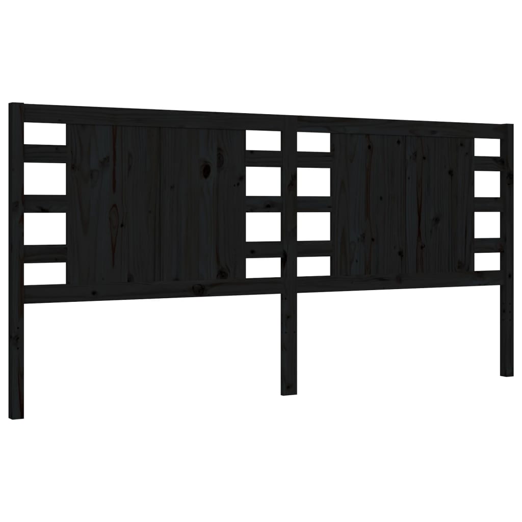 Sengeramme med hodegavl svart 200x200 cm heltre