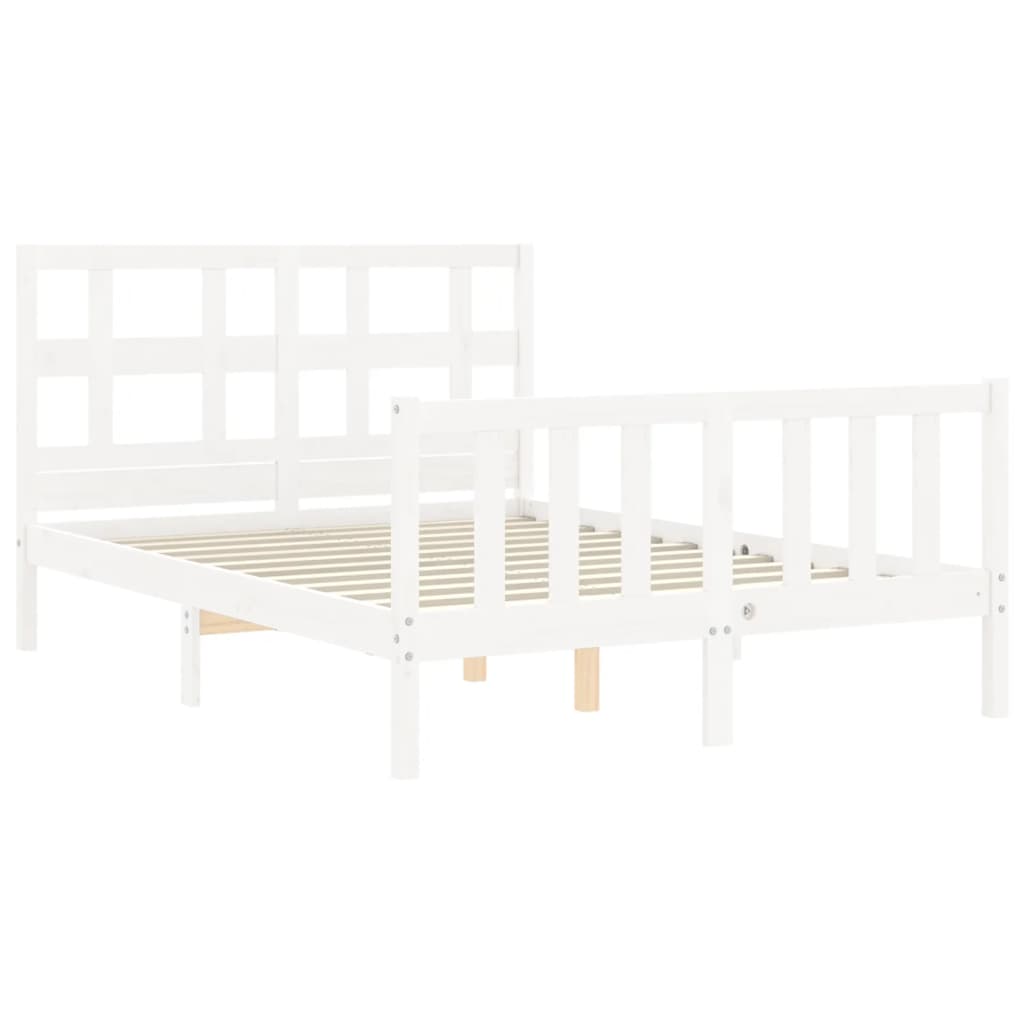 Sengeramme med hodegavl hvit small double heltre