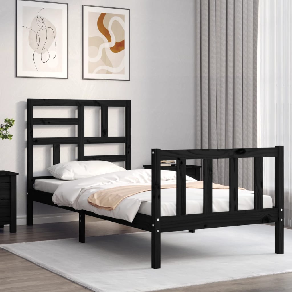 Sengeramme med hodegavl svart small single heltre