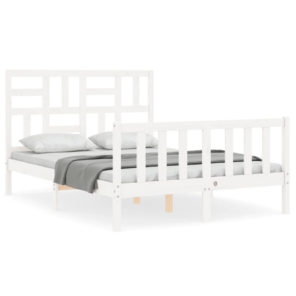 Sengeramme uten madrass hvit 140x190 cm heltre furu