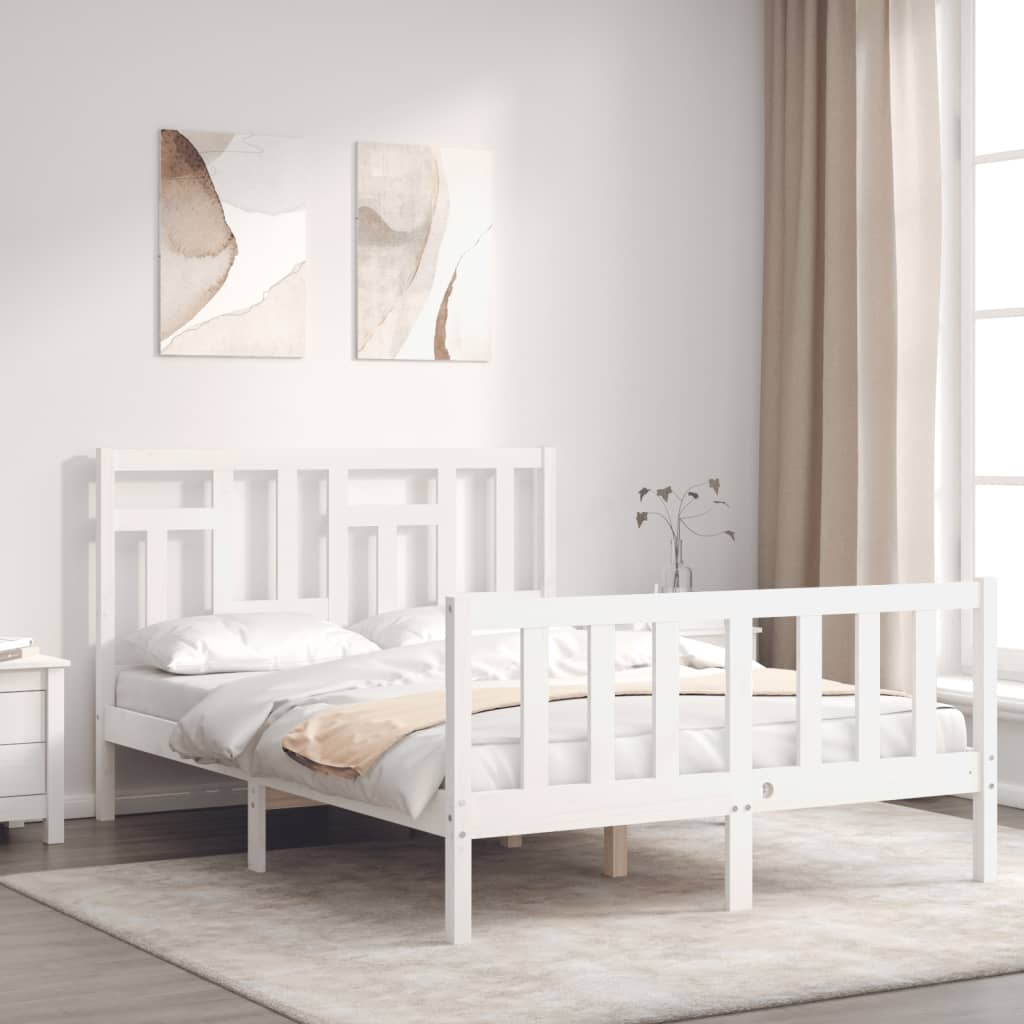 Sengeramme med hodegavl hvit small double heltre