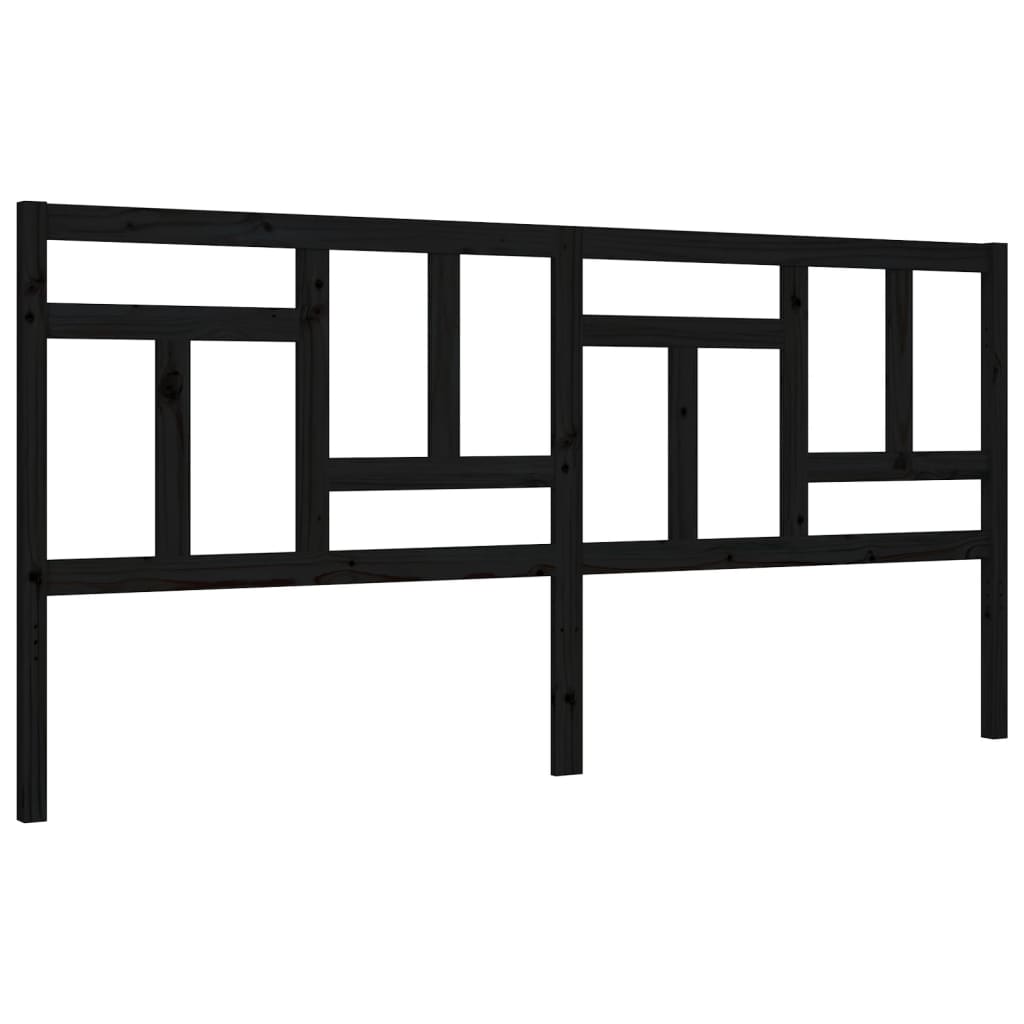 Sengeramme med hodegavl svart 200x200 cm heltre