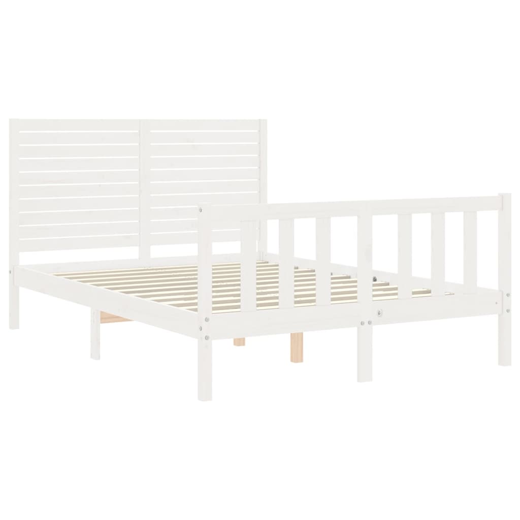 Sengeramme med hodegavl hvit small double heltre