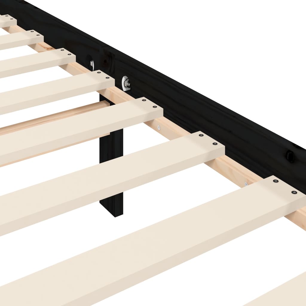 Sengeramme med hodegavl svart double heltre