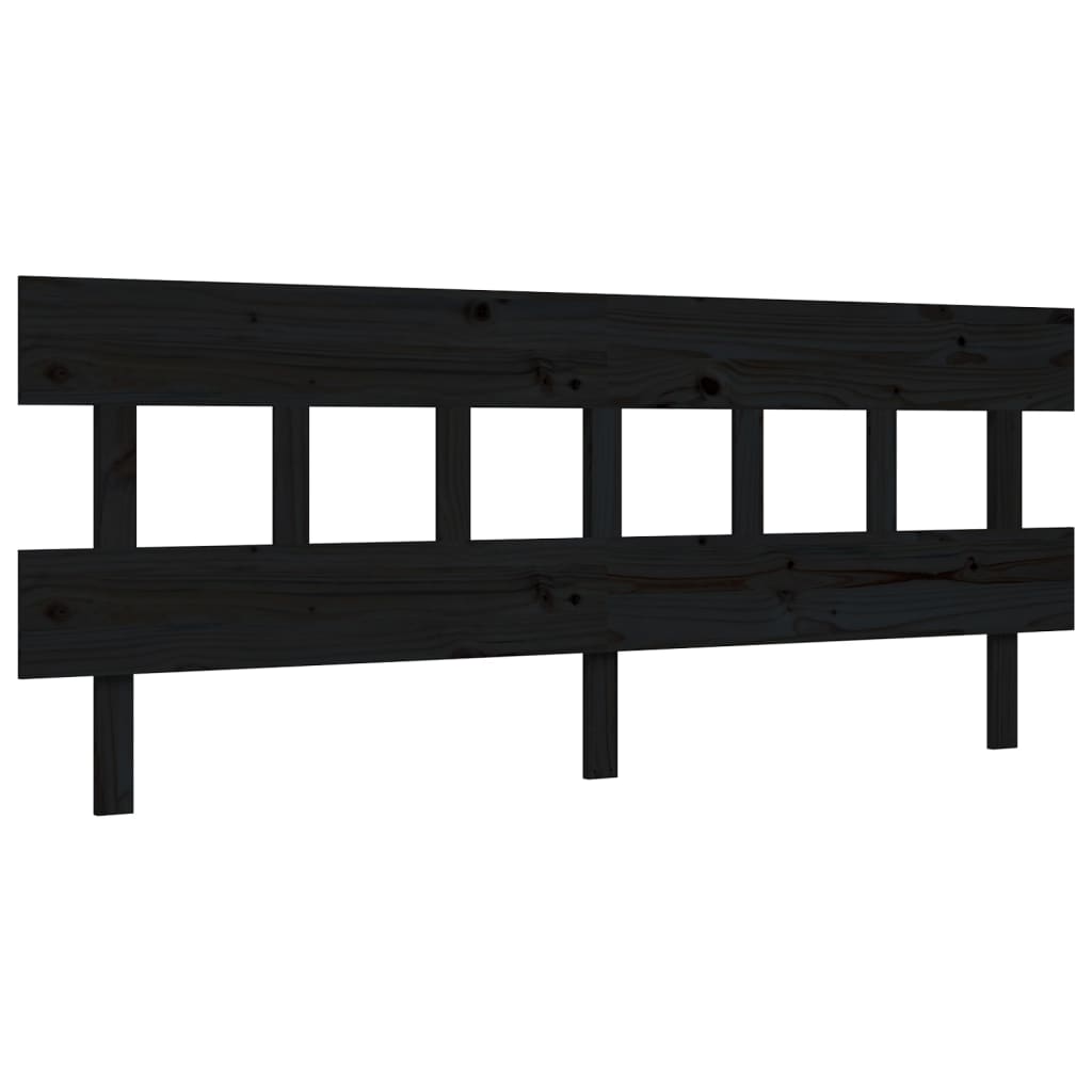 Sengeramme med hodegavl svart 200x200 cm heltre