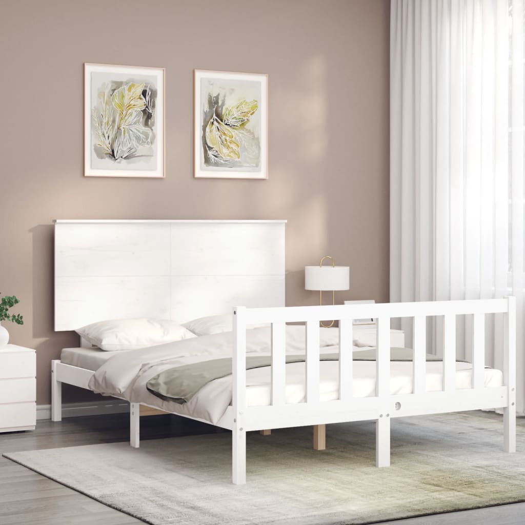 Sengeramme med hodegavl hvit small double heltre