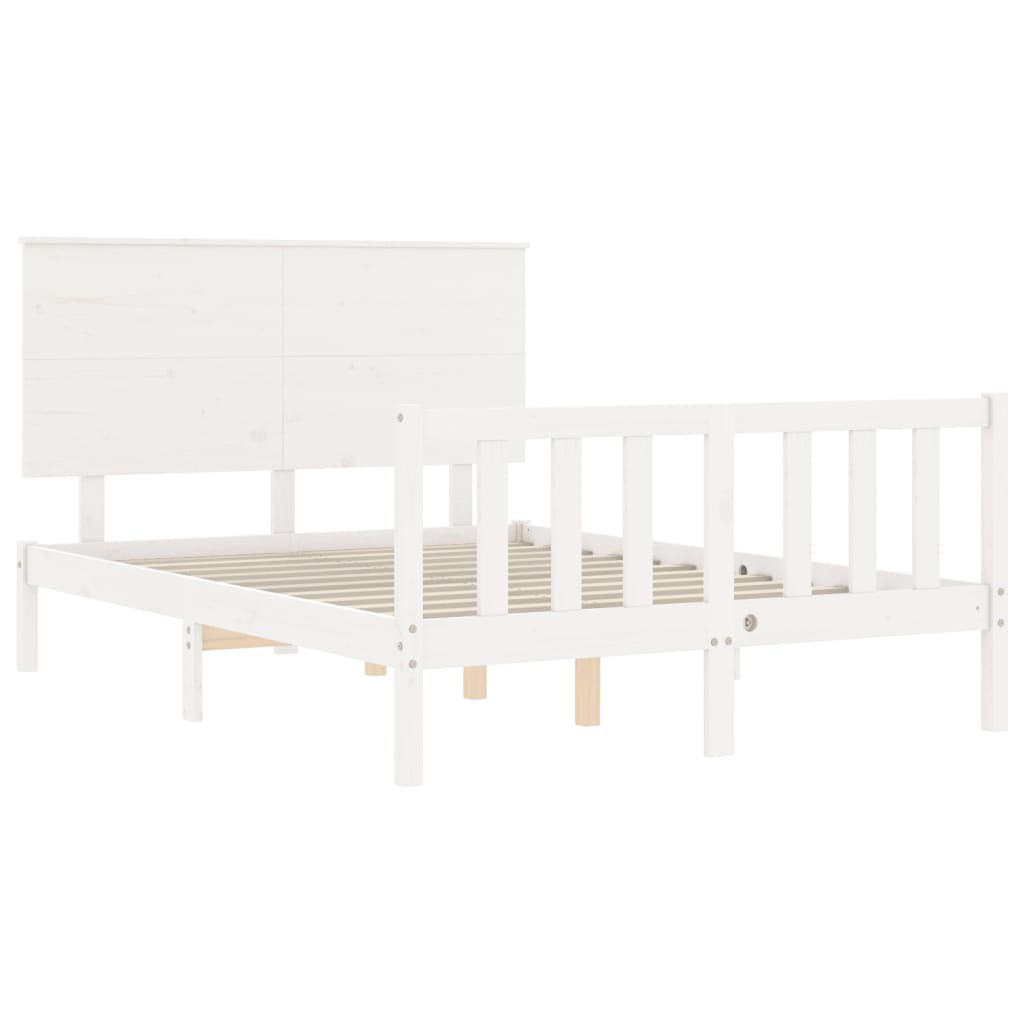 Sengeramme med hodegavl hvit small double heltre