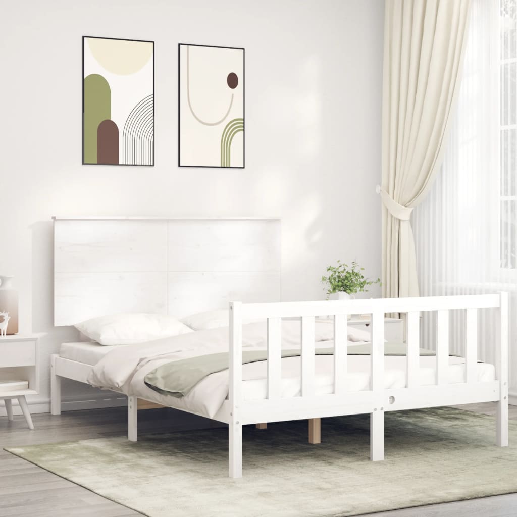 Sengeramme med hodegavl hvit small double heltre