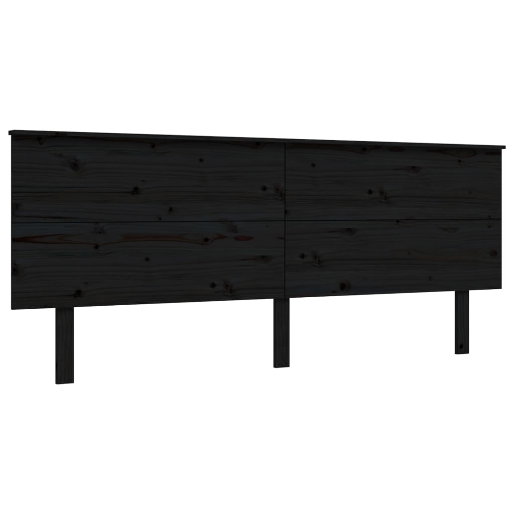 Sengeramme med hodegavl svart 200x200 cm heltre