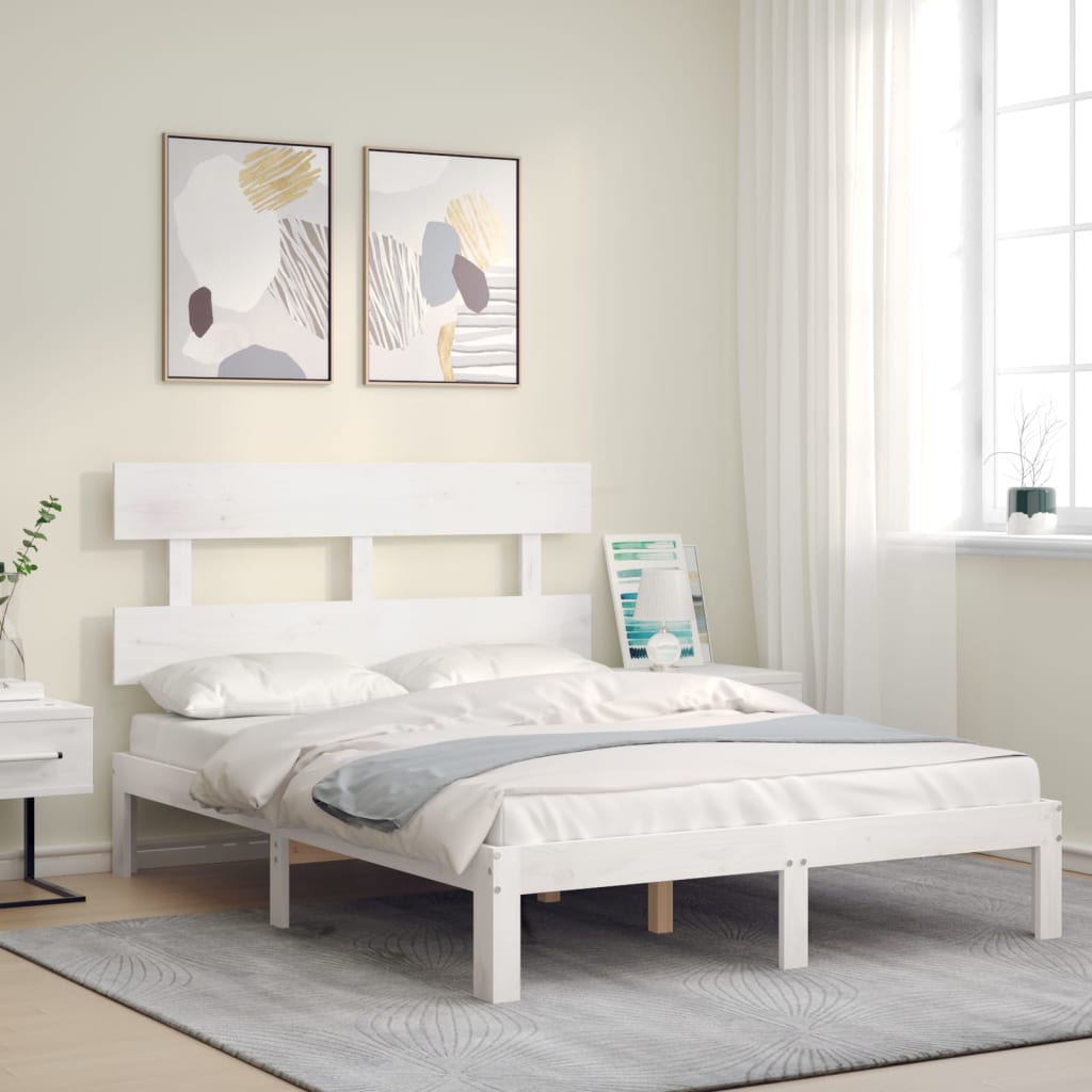 Sengeramme med hodegavl hvit small double heltre