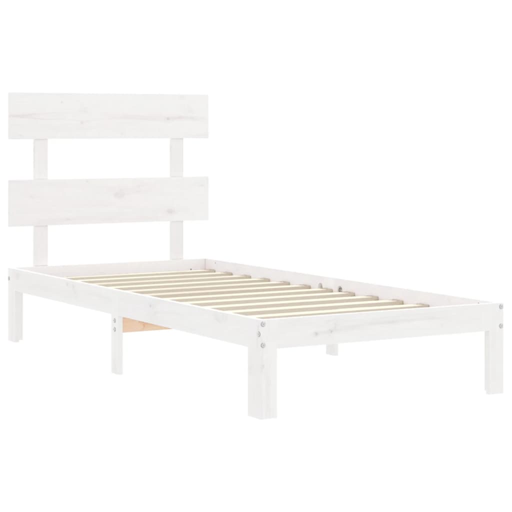 Sengeramme uten madrass hvit 90x200 cm heltre furu