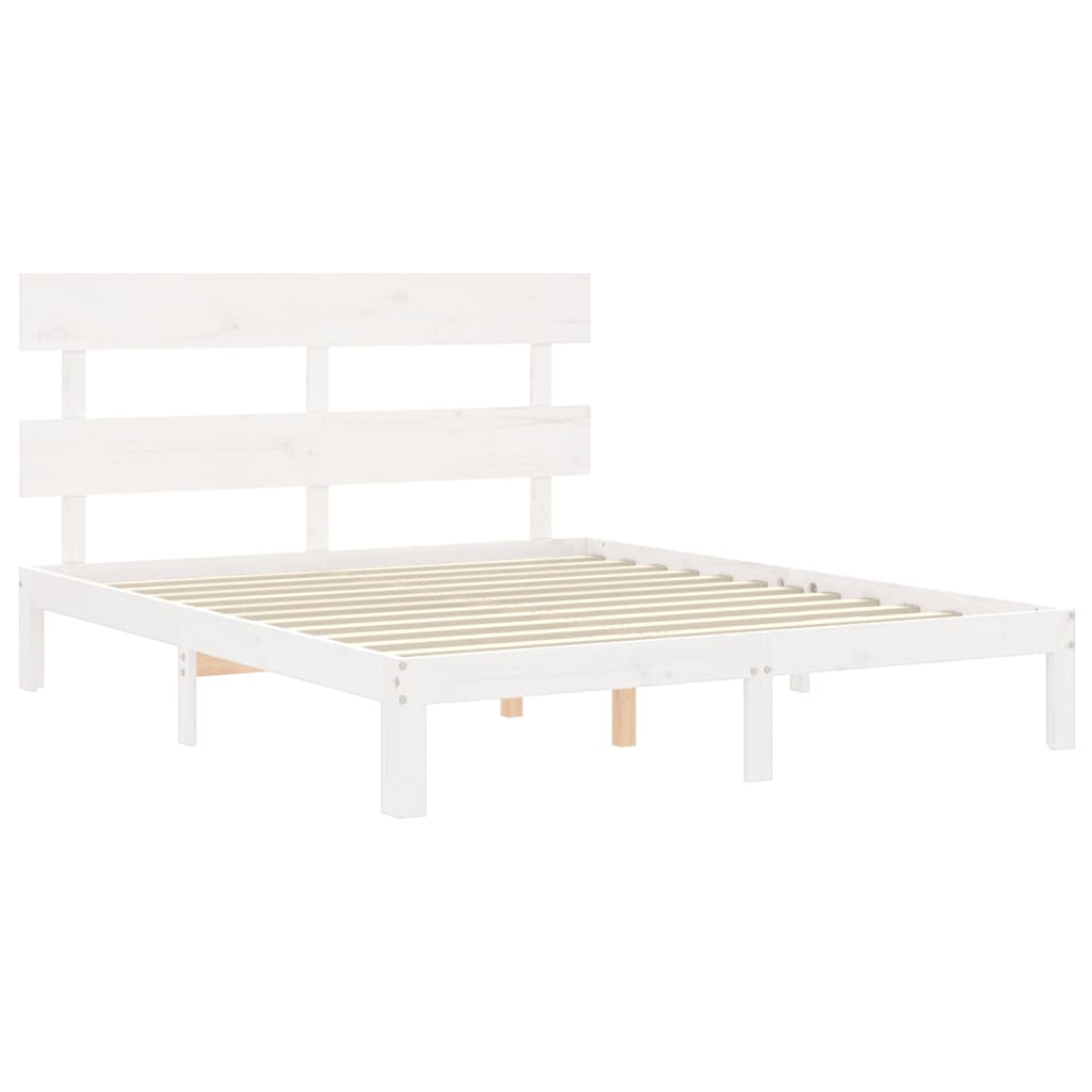 Sengeramme uten madrass hvit 160x200 cm heltre furu