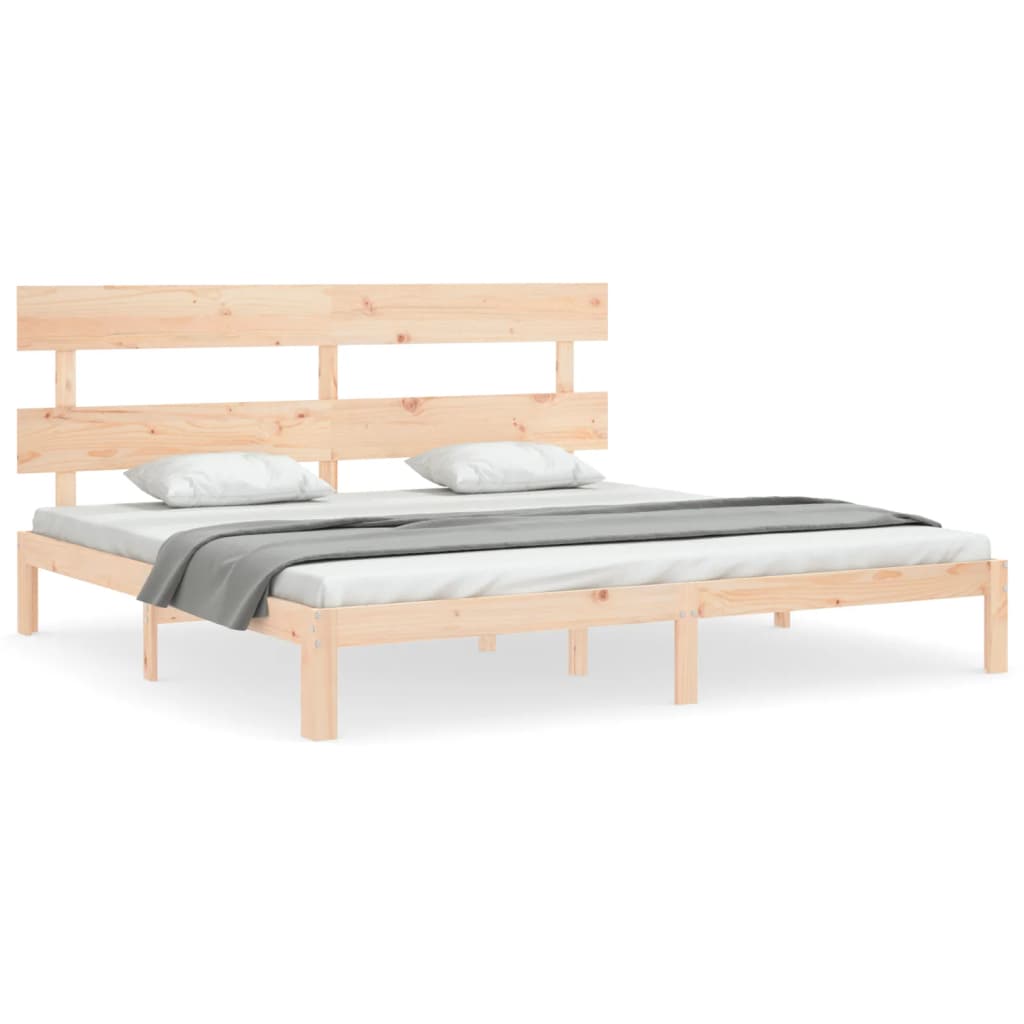 Sengeramme med madrass 200x200 cm heltre furu