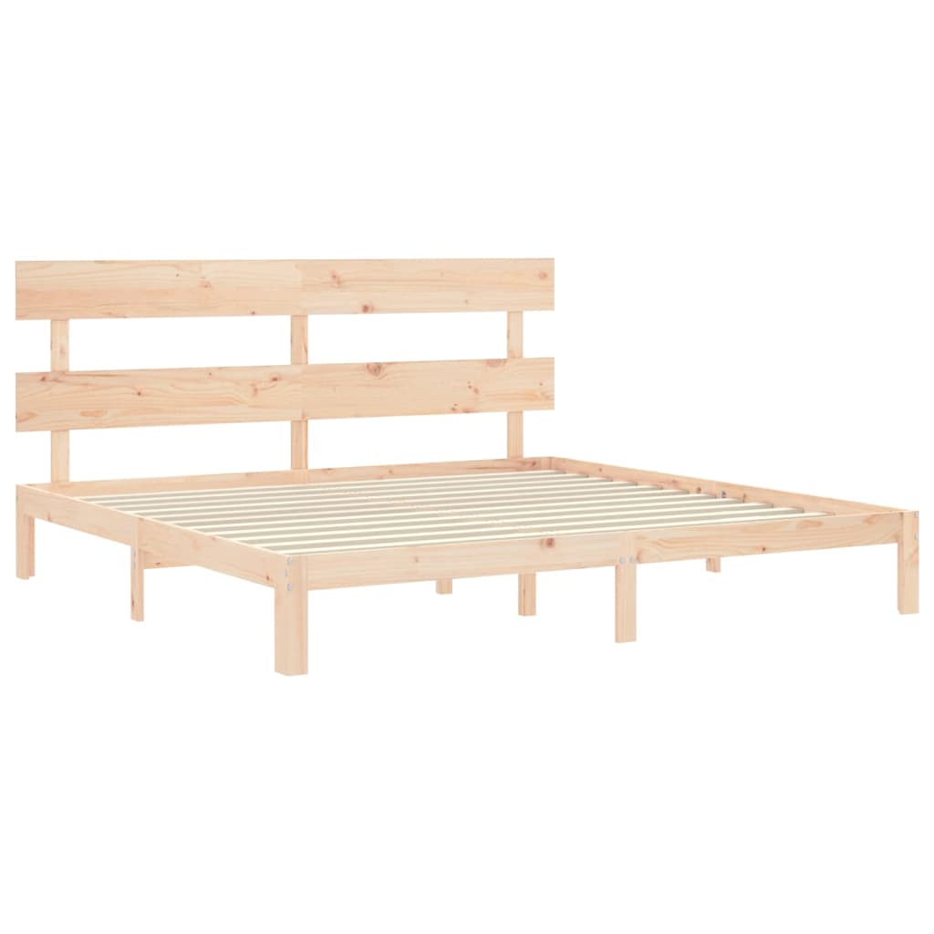 Sengeramme med madrass 200x200 cm heltre furu